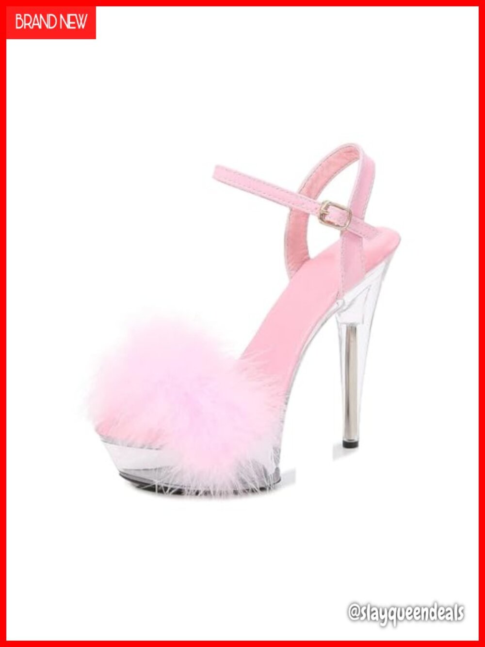 Clear Platform Stiletto High Heel Ankle Strap Dance Sandals
